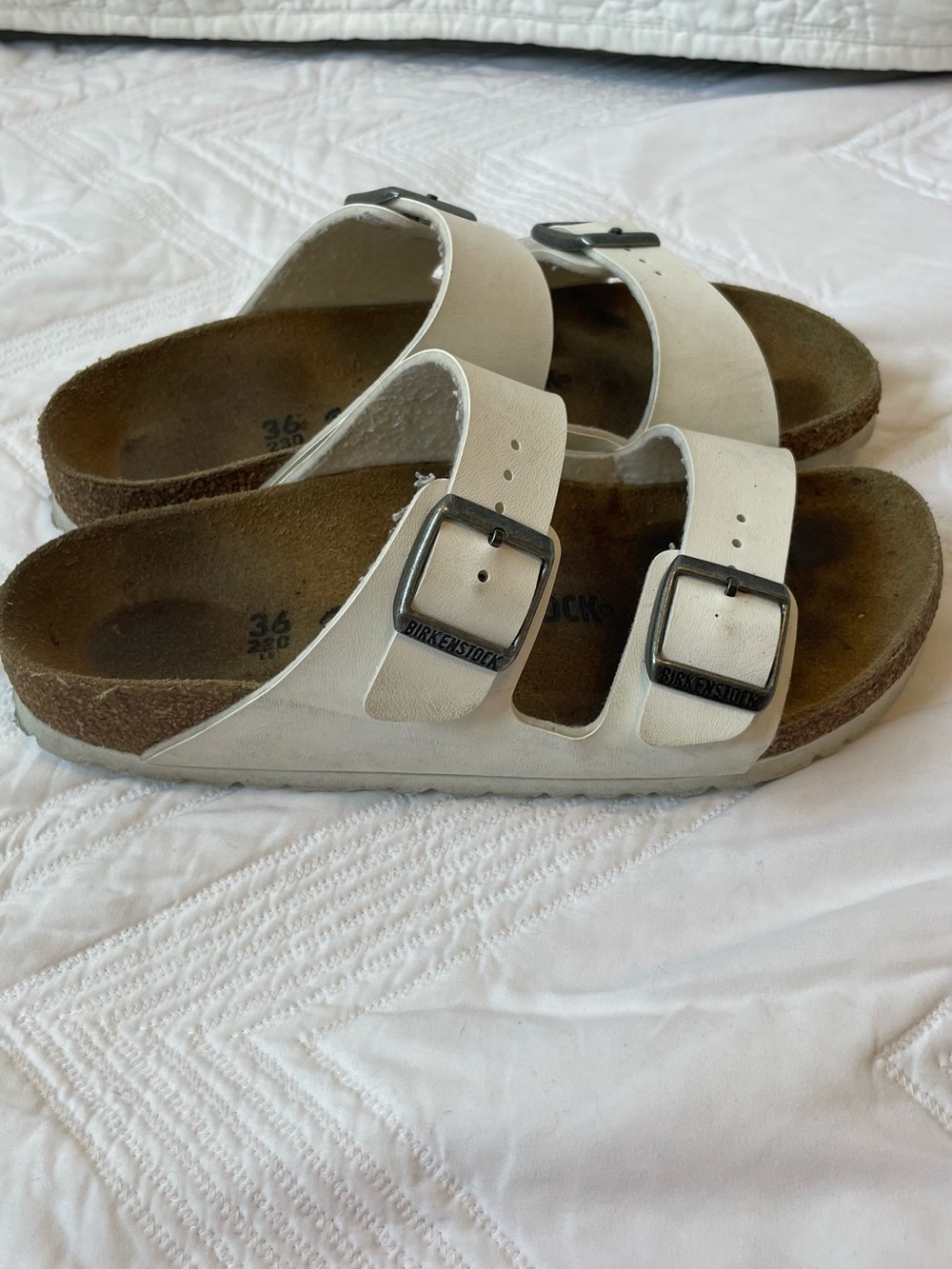 Birkenstock Kids Off-White Two-Strap Buckle Sandals